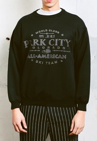 VINTAGE 90S BLACK PRINTED SWEATSHIRT