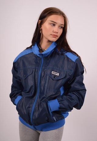VINTAGE PUMA BOMBER JACKET NAVY BLUE