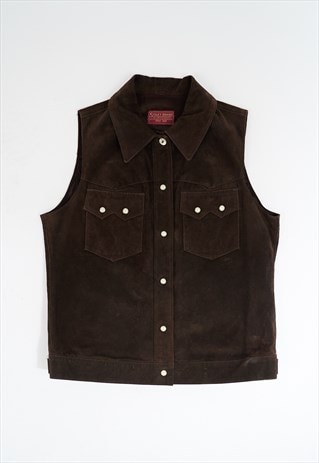 Vintage Cowgirl Leather Vest Size 38