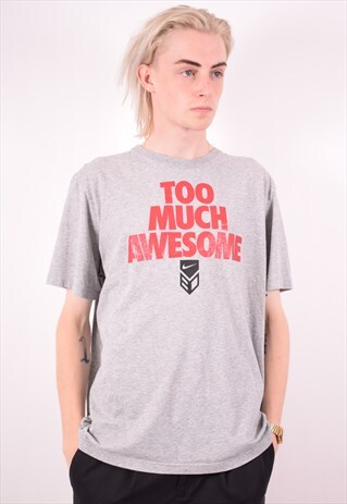 NIKE MENS VINTAGE T-SHIRT TOP XL GREY 90S