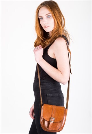 VINTAGE SMALL LEATHER SHOULDER BAG, SATCHEL