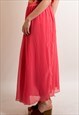 CHIFFON MAXI SKIRT WITH UNDERLAY IN PINK