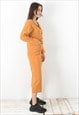 WOMEN 90'S L OVERALL COTTON WIDE LEG ORANGE JUMPSUIT SUMMER