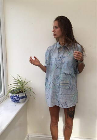 CRAZY PATTERN OVERSIZED RETRO VINTAGE UNISEX FESTIVAL SHIRT