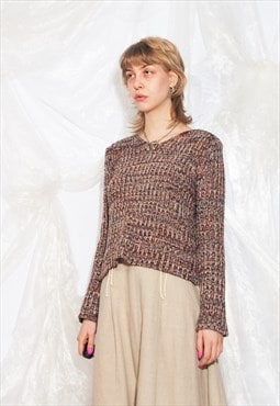 Vintage 90s Knit Jumper in Brown