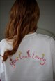 Floral ' you look lovely ' back sweater