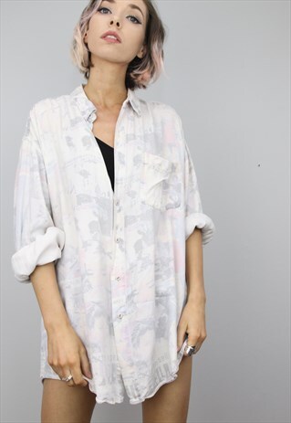 VINTAGE 80S/90S OVERSIZED PATTERNED SHIRT