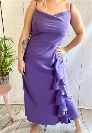 Vintage Prom Purple Strappy 90's Occasion Dress