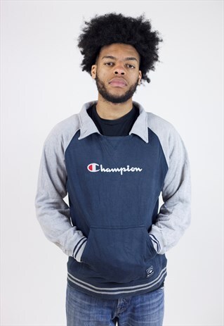 VINTAGE 90S CHAMPION NAVY/GREY SWEATSHIRT