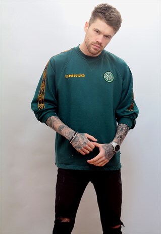 1990'S VINTAGE UMBRO CELTIC FC SWEATSHIRT IN GREEN