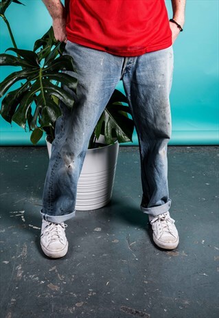 VINTAGE BLUE LEVI'S 501 PAINT JEANS