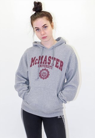 VINTAGE USA SWEATER SWEATSHIRT HOODIE IN GREY SMALL