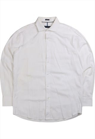 Tommy Hilfiger  Long Sleeve Button Up Plain Shirt Medium Whi