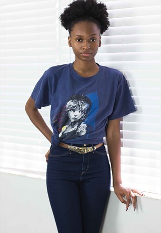 VINTAGE LES MISERABLES BROADWAY T-SHIRT LOGO 80S M 6.6
