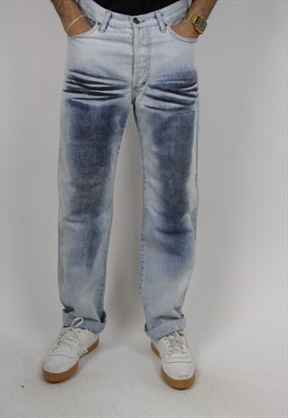 VINTAGE JUST CAVALLI RIP-PATTERNED JEANS