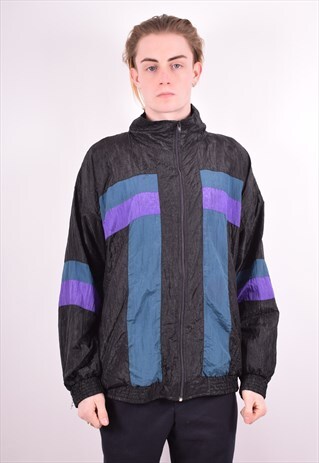 MENS VINTAGE TRACKSUIT TOP JACKET XL MULTI 90S