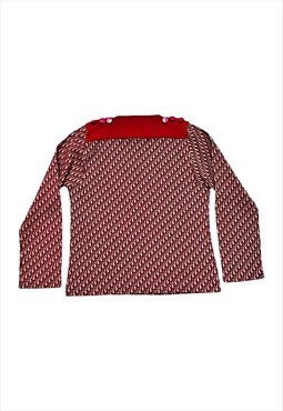 Christian Dior Jumper Sweater Monogram Burgundy Knitted