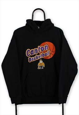 Vintage Canton Basketball Black Hoodie Mens