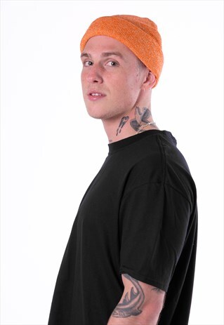 ESSENTIAL CUFFED BEANIE HAT - HEATHER ORANGE