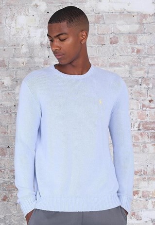 VINTAGE RALPH LAUREN KNIT JUMPER BLUE