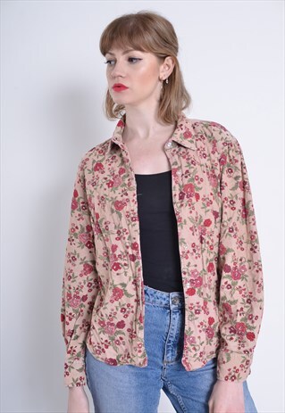 VINTAGE FITTED CORDUROY CORD SHIRT PATTERNED