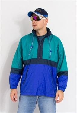 Vintage 90's windbreaker multi colour block jacket