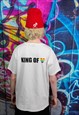GAY KING T-SHIRT LGBT RAINBOW HEART TEE PRIDE TOP IN WHITE