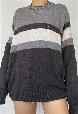 vintage striped brown tommy hilfiger knitted jumper