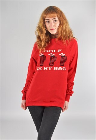 VINTAGE GOLF IS MY BAG RED SWEATSHIRT