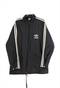 Vintage Adidas Windbreaker Jacket in Black L