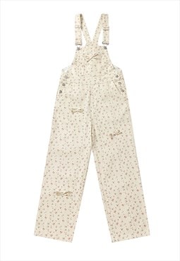 Floral dungarees jean retro pattern overalls floral jumpsuit