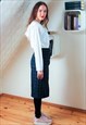 NAVY BROWN CHECKED WOOL SKIRT