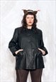 VINTAGE Y2K LEATHER COAT IN BLACK