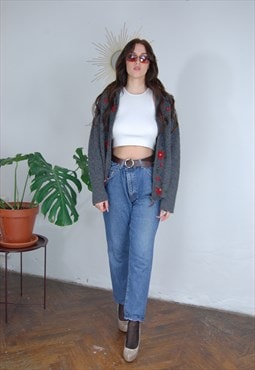 Vintage y2k denim baggy unisex jeans trousers in wash blue