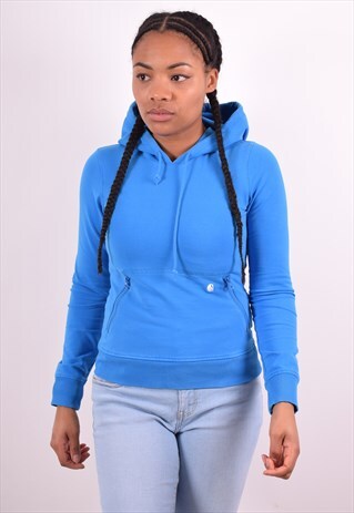 CARHARTT WOMENS VINTAGE HOODIE JUMPER XS BLUE 90S