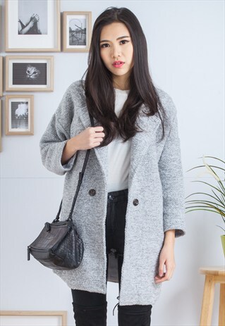 GRAY SPACE MARLED COAT