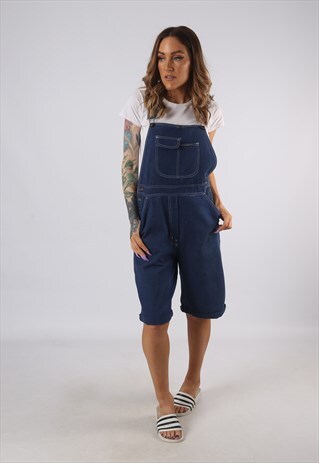 VINTAGE TEX-TEX DENIM DUNGAREE SHORTS UK 10 (BE1U)
