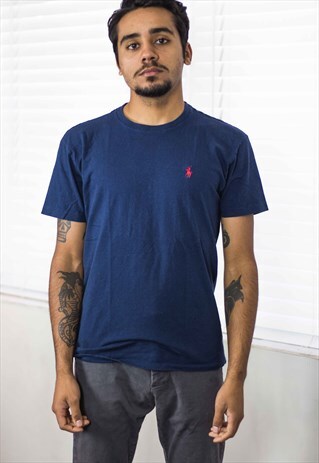 VINTAGE POLO RALPH LAUREN T-SHIRT LOGO 90S S 5.4