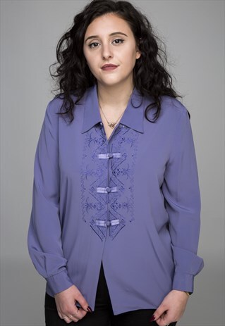 PURPLE VINTAGE ORIENTAL BLOUSE
