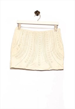 Vintage  Danier Miniskirt Vintage Embroidery Look White