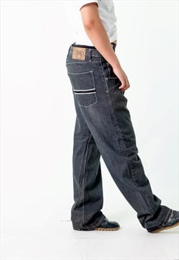 Charcoal Grey 90s Pag Denim Hip Hop Jeans Baggy Pants