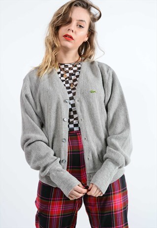 VINTAGE IZOD LACOSTE CARDIGAN IN GREY