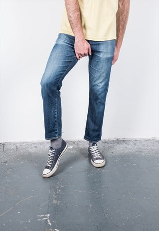 VINTAGE BLUE LEVI'S 504 RIPPED JEANS