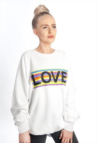 THE WHITE LOVE RAINBOW SPRING SUMMER LOVE FESTIVAL JUMPER