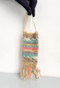 Vintage Y2K cute festival crochet mini purse in pastels
