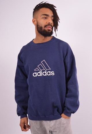 VINTAGE ADIDAS SWEATSHIRT JUMPER BLUE