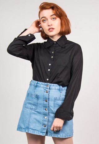 VINTAGE 70'S BLACK SHIRT