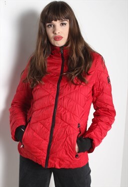 Vintage Nautica Padded Quilted Puffer Coat Jacket Red