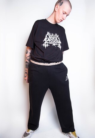 VINTAGE 90S KAPPA BLACK SWEATPANTS ID:7632