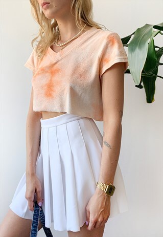 VINTAGE 00'S Y2K CUTE DIY TIE DYE CUSTOM SUMMER CROP TOP